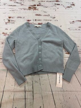 NakedCashmere Dusty Blue V-Neck Button Cardigan